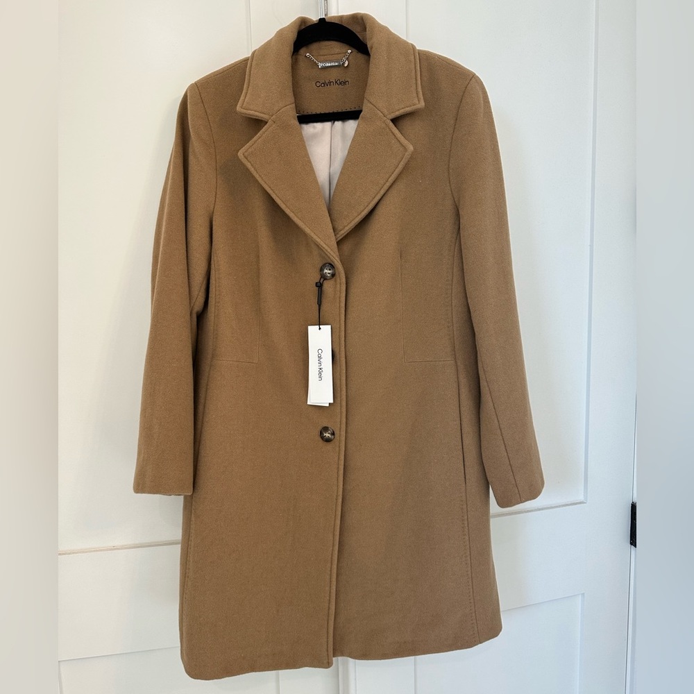 Calvin Klein Cashmere Camel Coat Size large/14